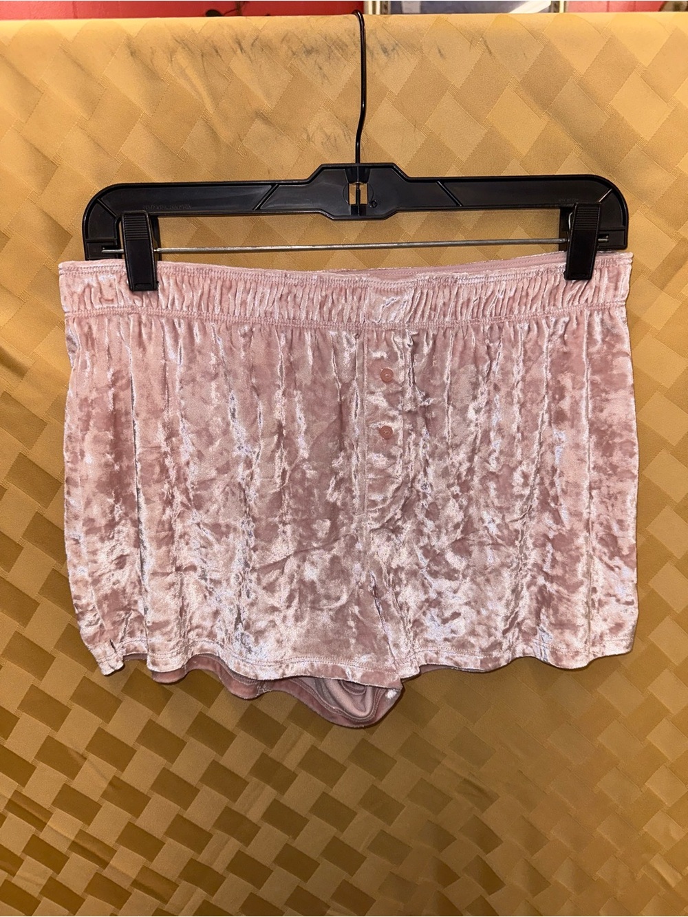 PINK Victoria's Secret Crushed Velvet Blush Pink Sleep Shorts